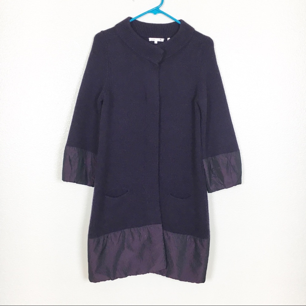 Vince | Wool Cashmere Purple Long Sweater Cardigan